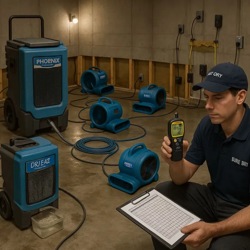 Structural Drying and Dehumidification process in Kensington, MD